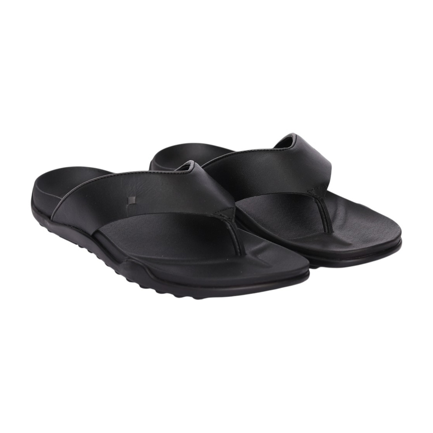 Men Black Comfort Thong Sandals