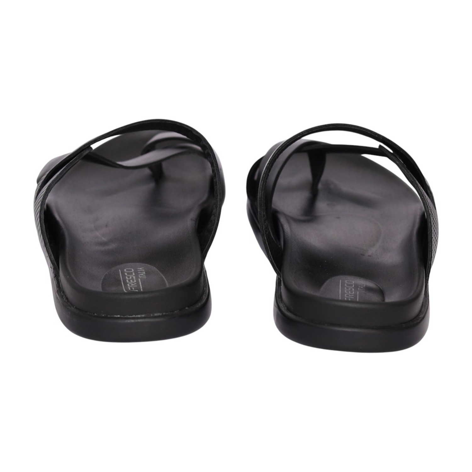 Men Black Dual Strap Casual Sandals