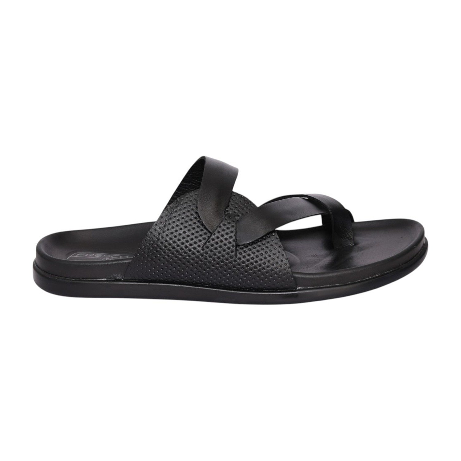 Men Black Dual Strap Casual Sandals