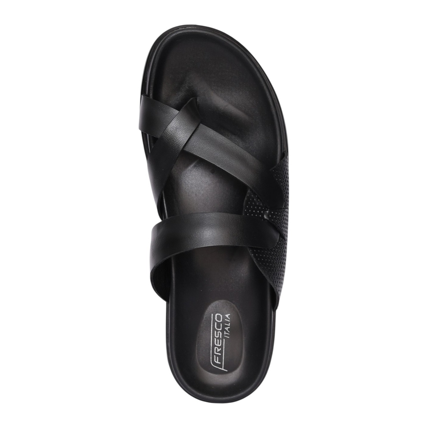 Men Black Dual Strap Casual Sandals