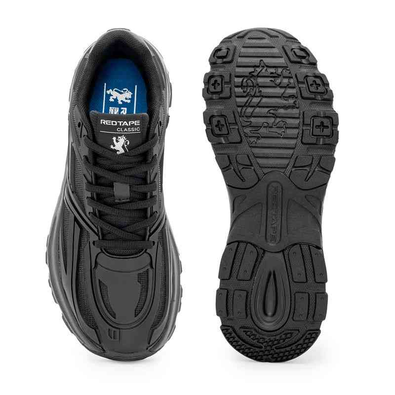 Red Tape | Men’s All-Black Lace-Up Sports & Running Shoes|5