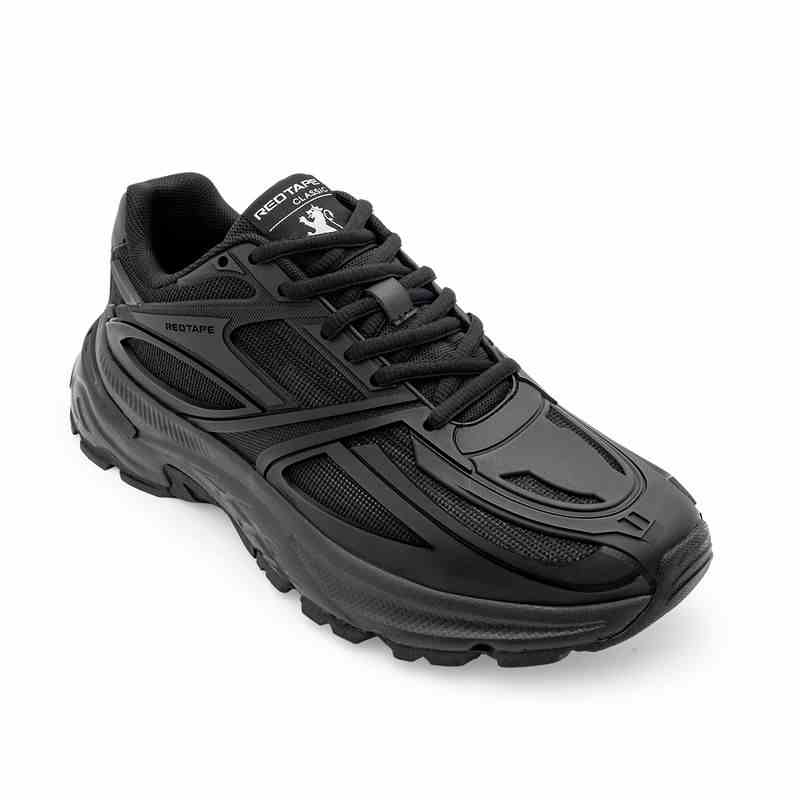 Red Tape | Men’s All-Black Lace-Up Sports & Running Shoes|2