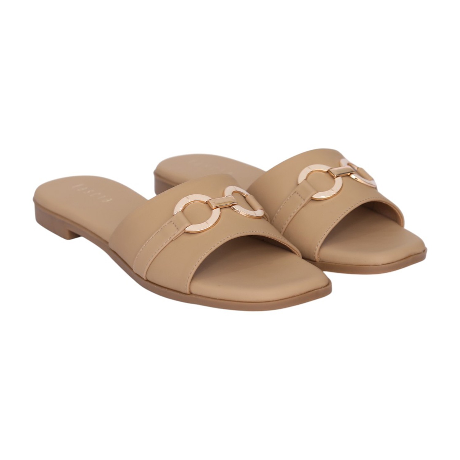 Women Beige Decorative Link Sandal