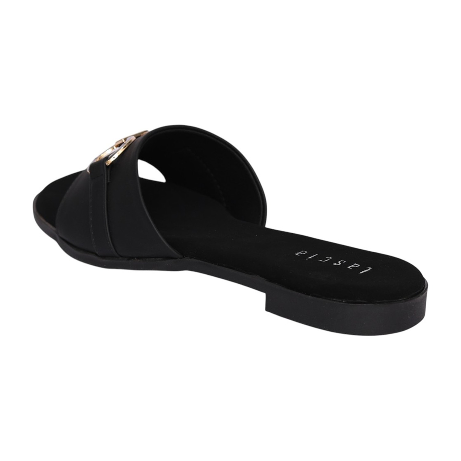 Women Black Decorative Link Sandal