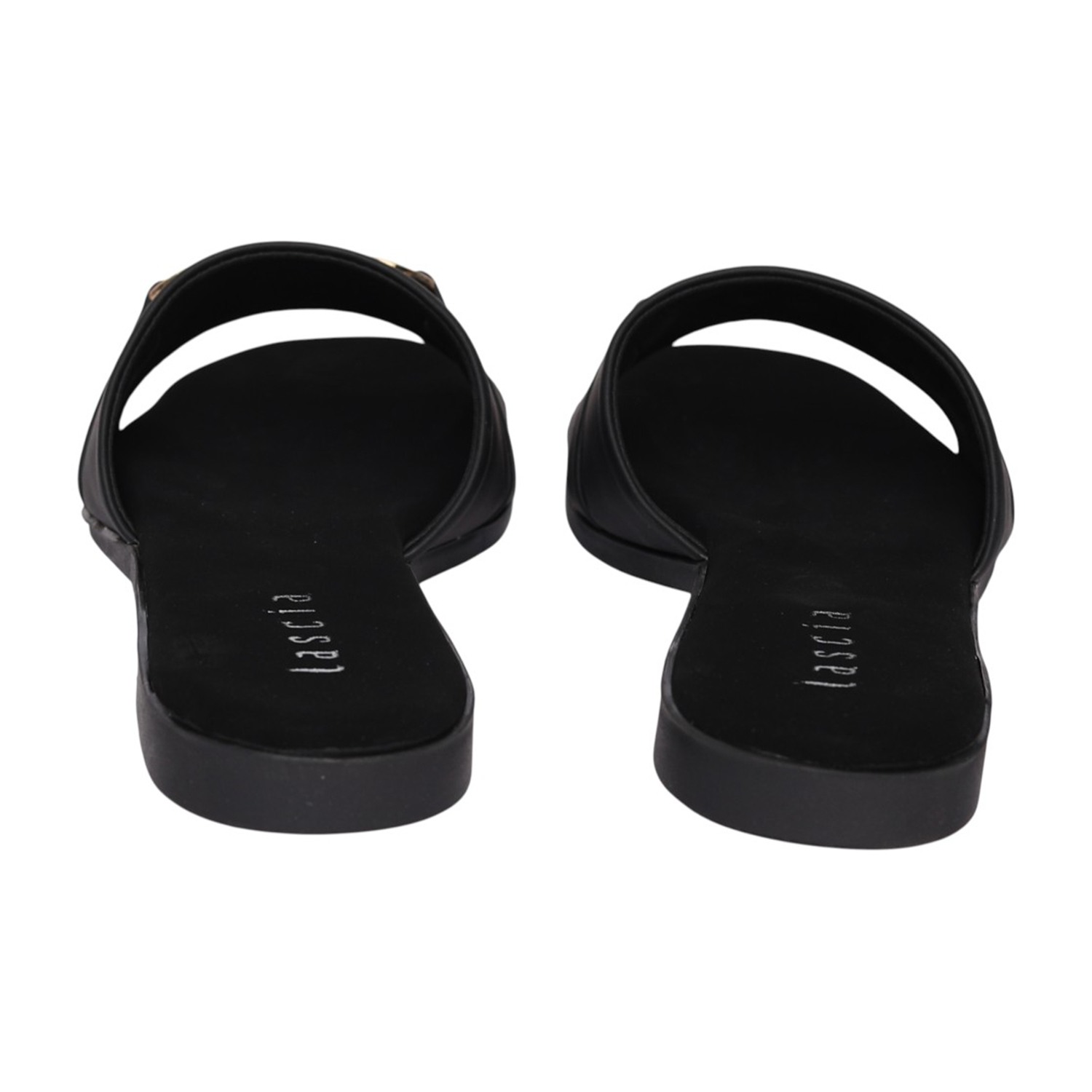 Women Black Decorative Link Sandal