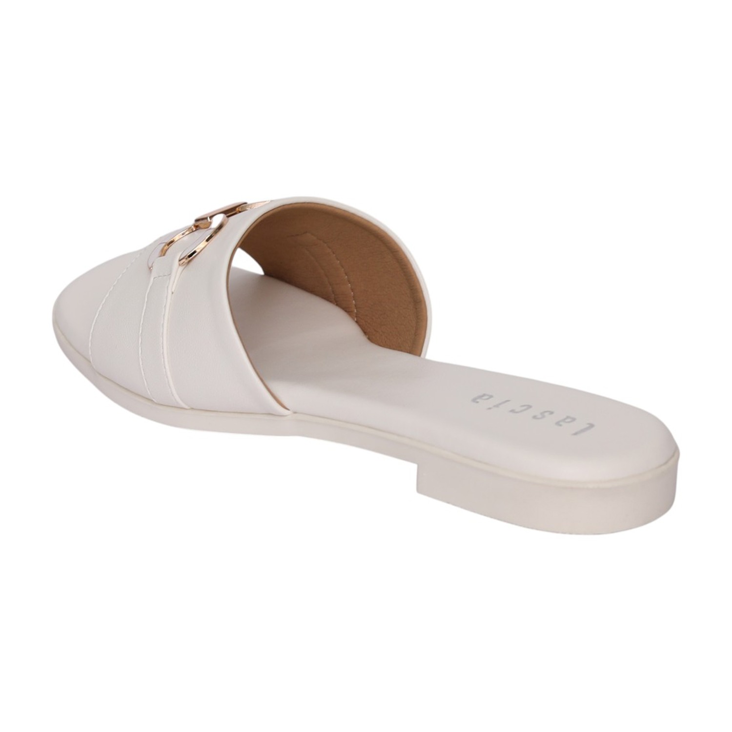 Women White Decorative Link Sandal