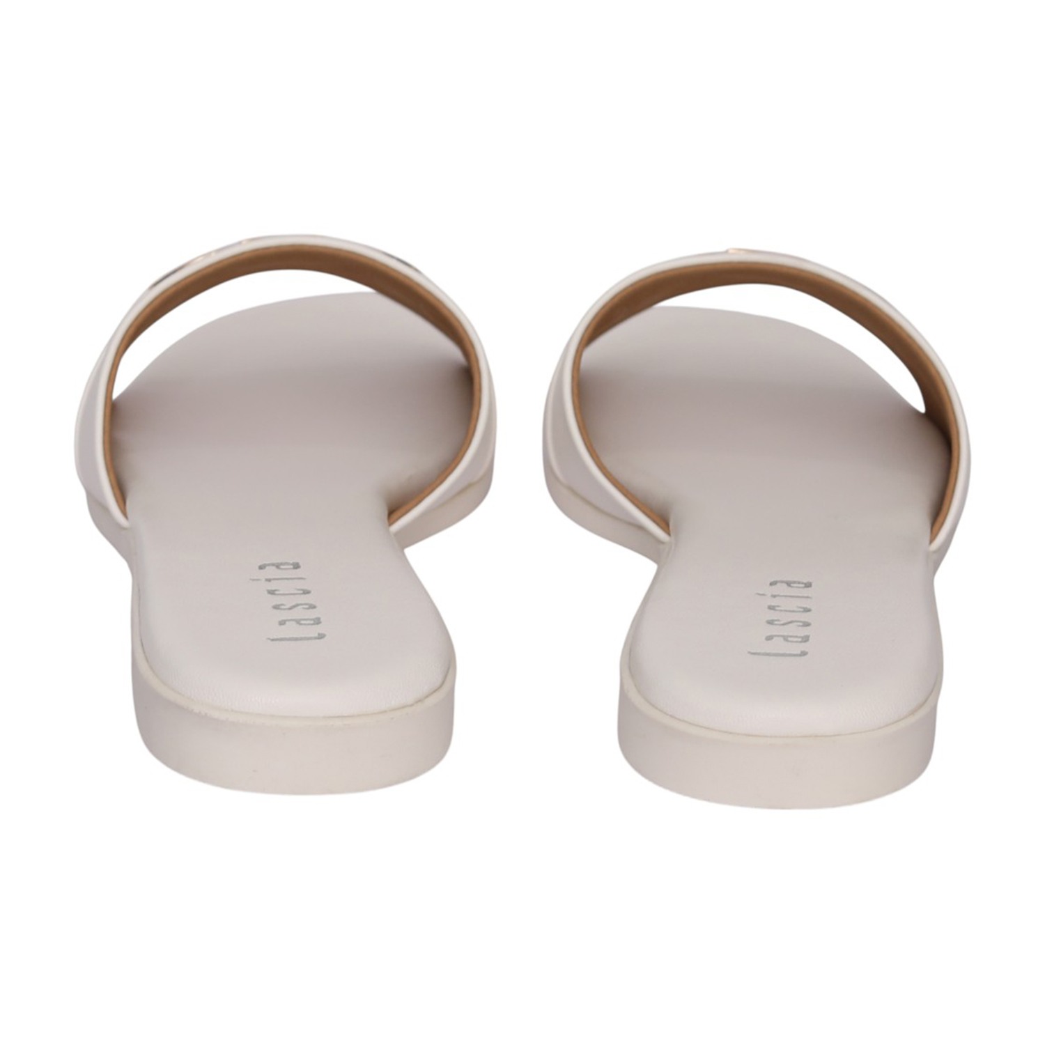 Women White Decorative Link Sandal