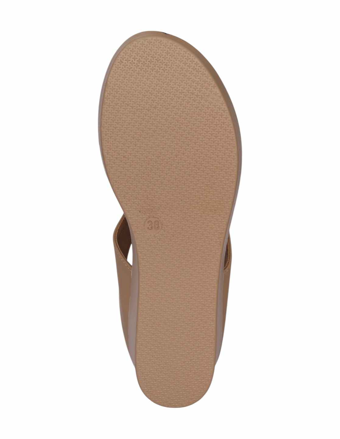 Women Beige Circle Accent Wedge Sandal