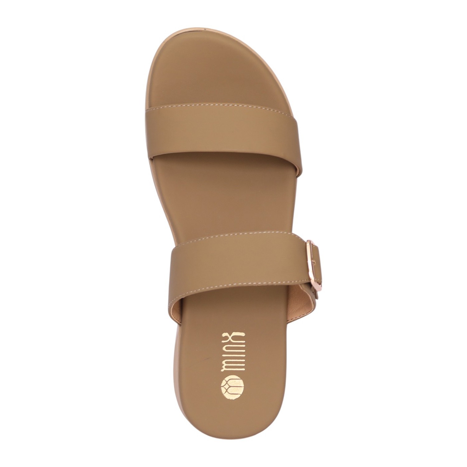 Women Khaki Double Strap Buckle Wedge