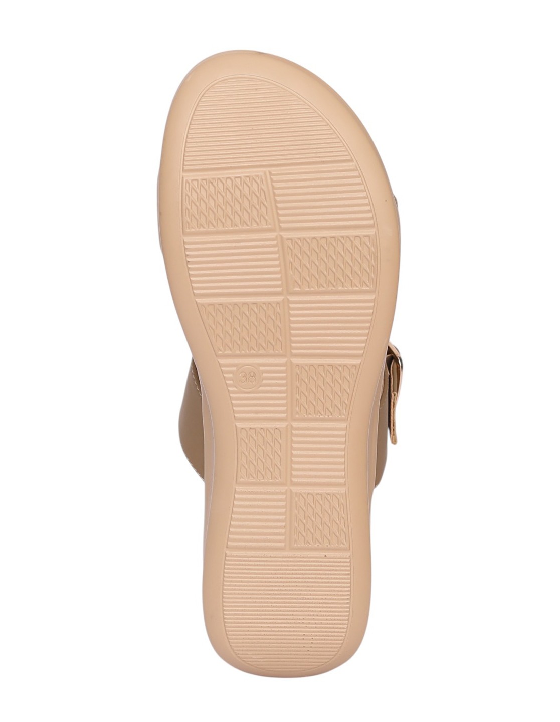 Women Khaki Double Strap Buckle Wedge