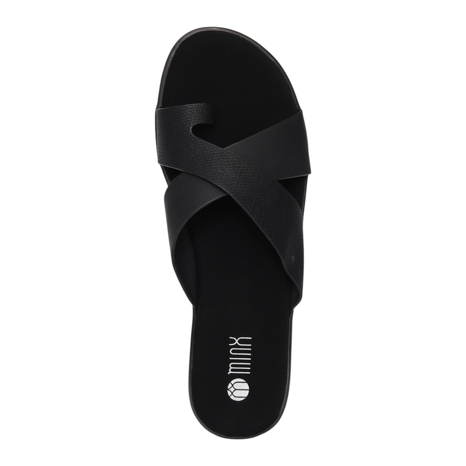 Women Black Stylish Cross Band Wedge
