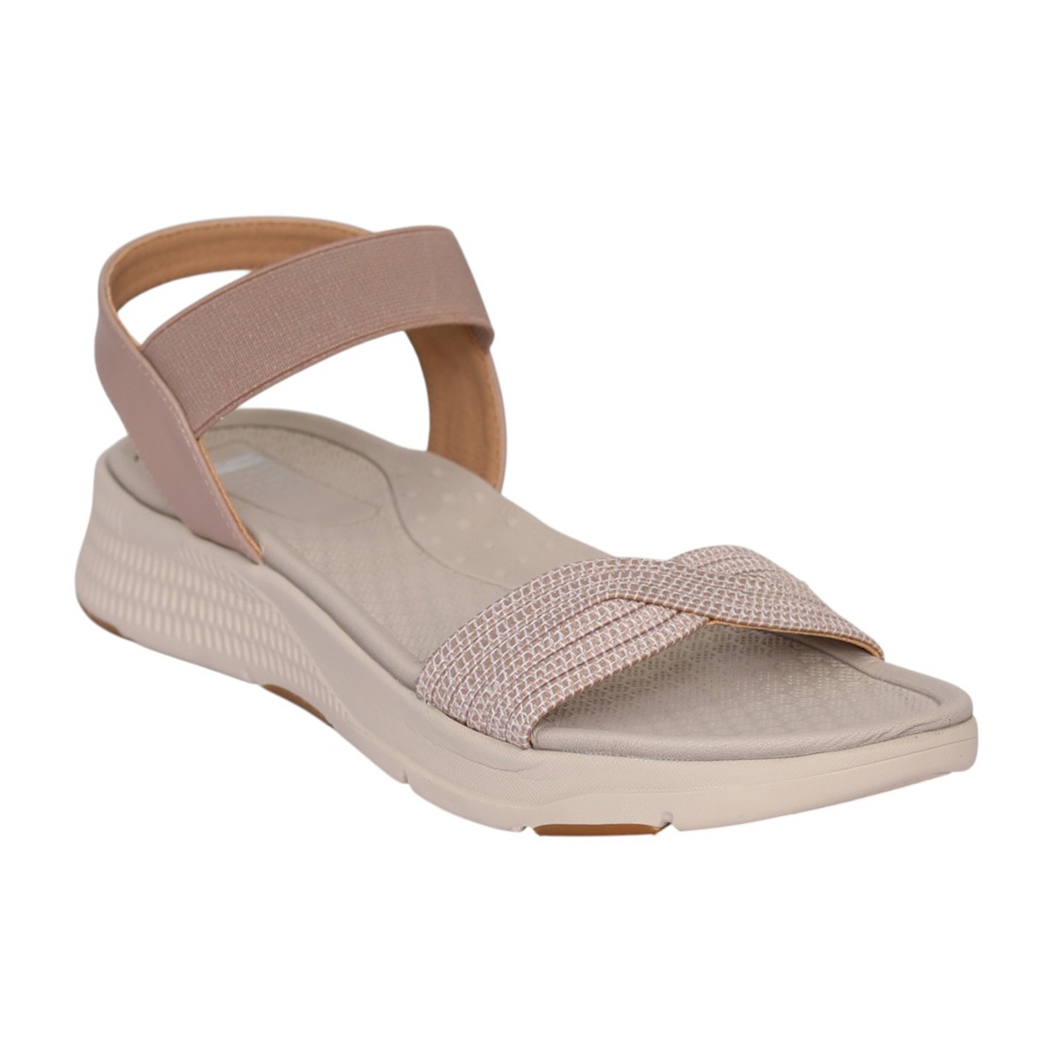 Women Peach Shimmer Strap Comfort Sandal