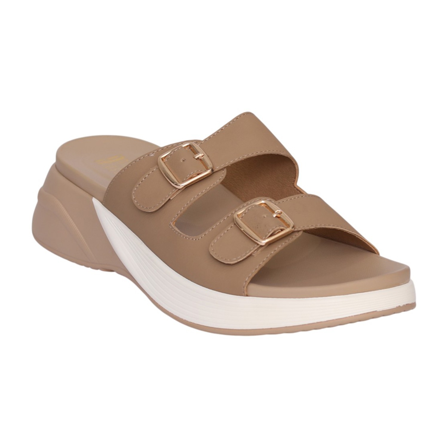 Women Taupe Elite Buckle Sandal