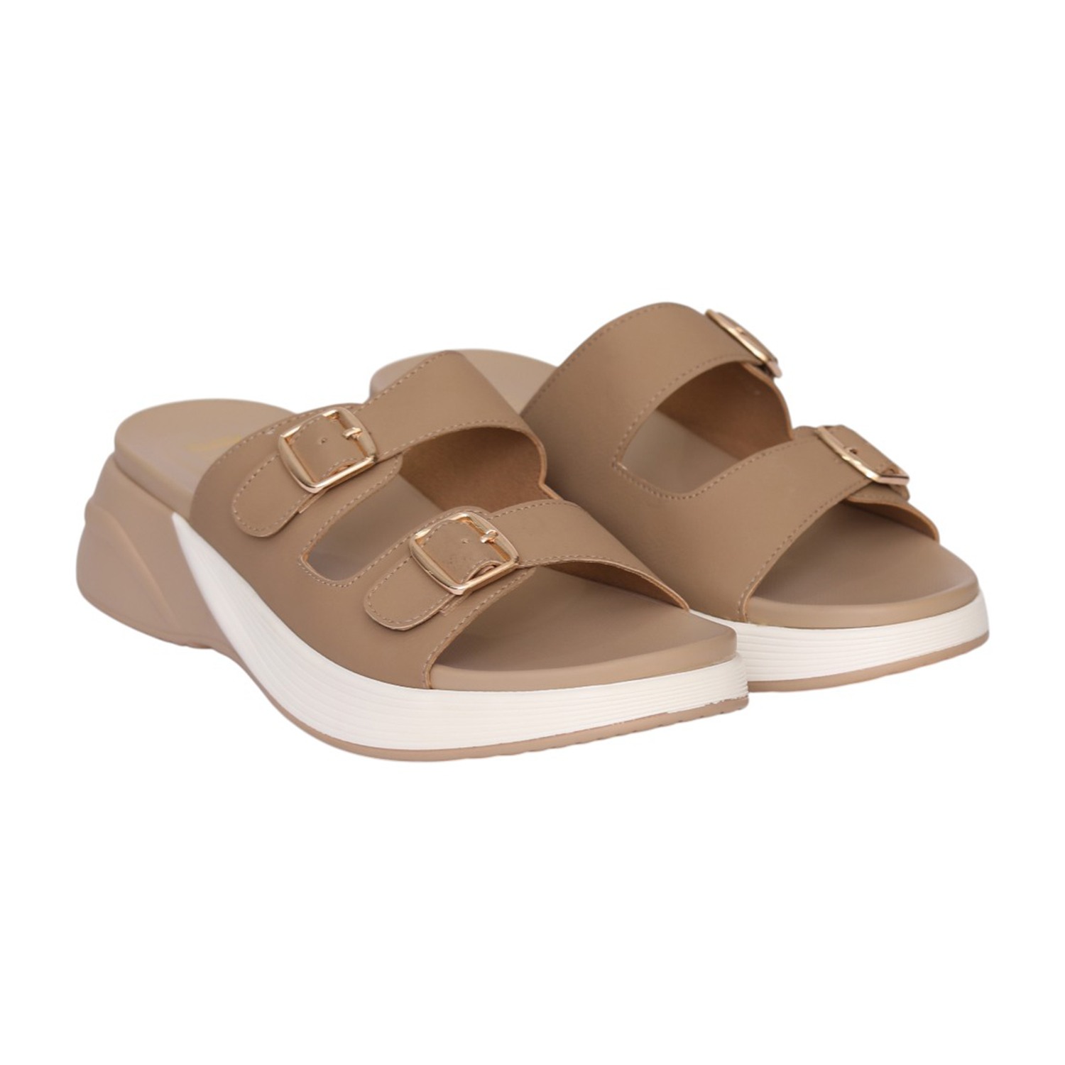 Women Taupe Elite Buckle Sandal