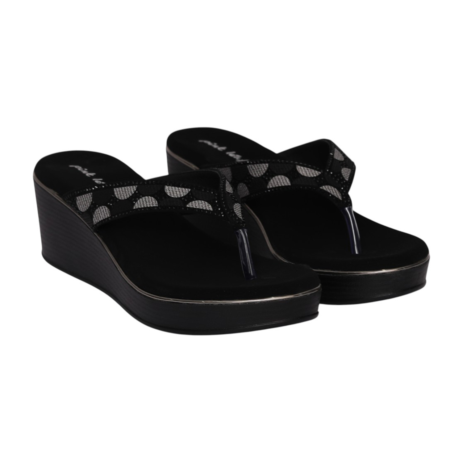Women Black Midnight Glam Platform Wedge