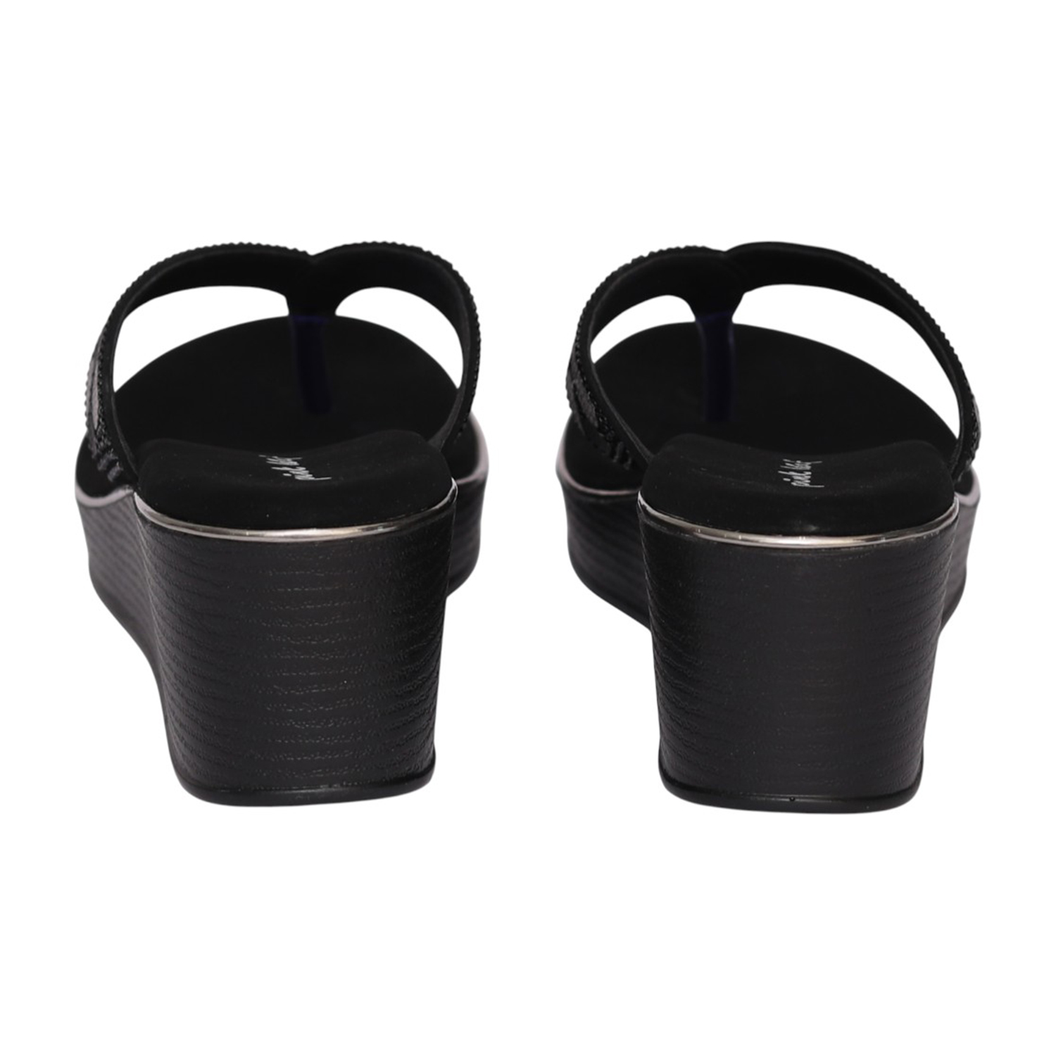 Women Black Midnight Glam Platform Wedge