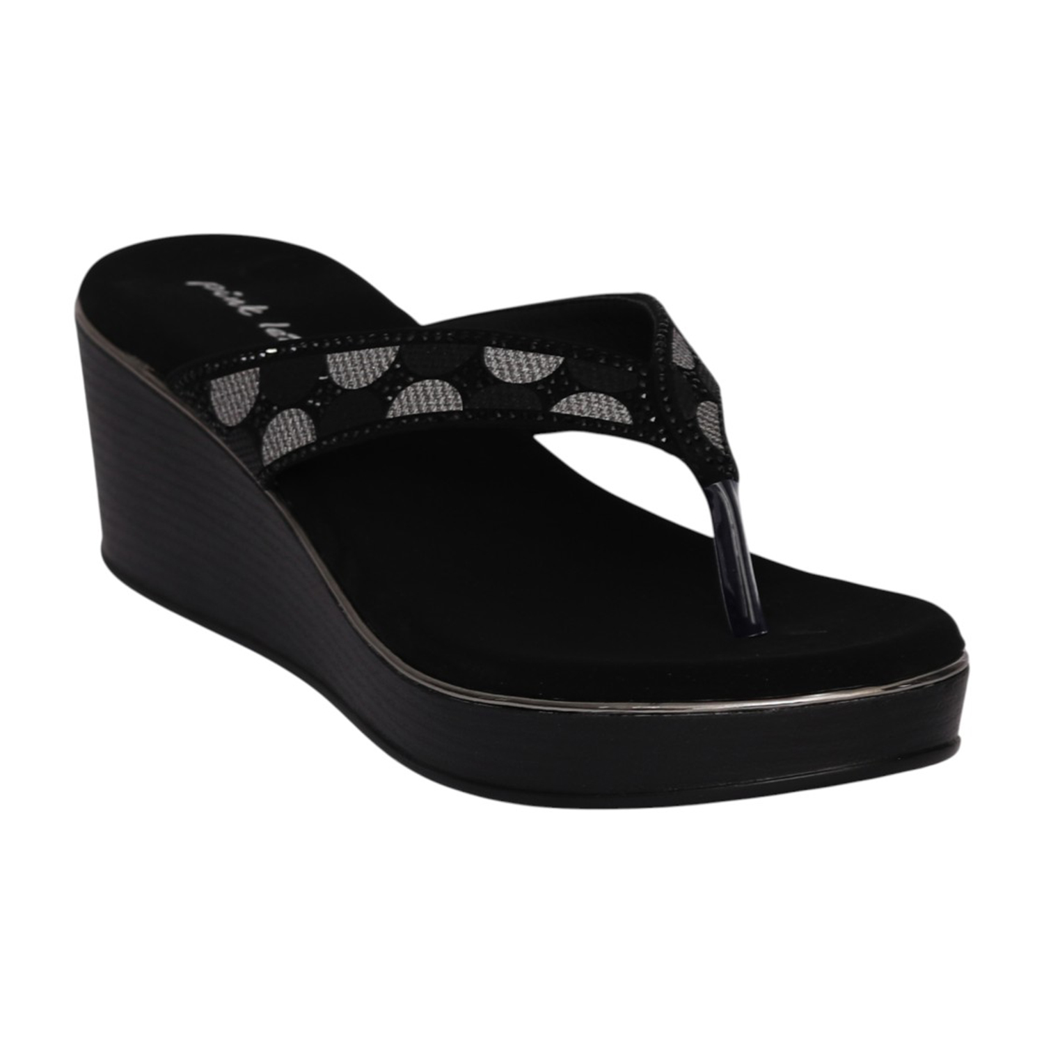 Women Black Midnight Glam Platform Wedge