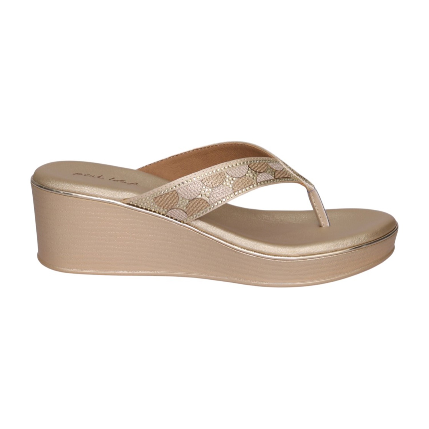 Women Gold Golden Glam Platform Wedge