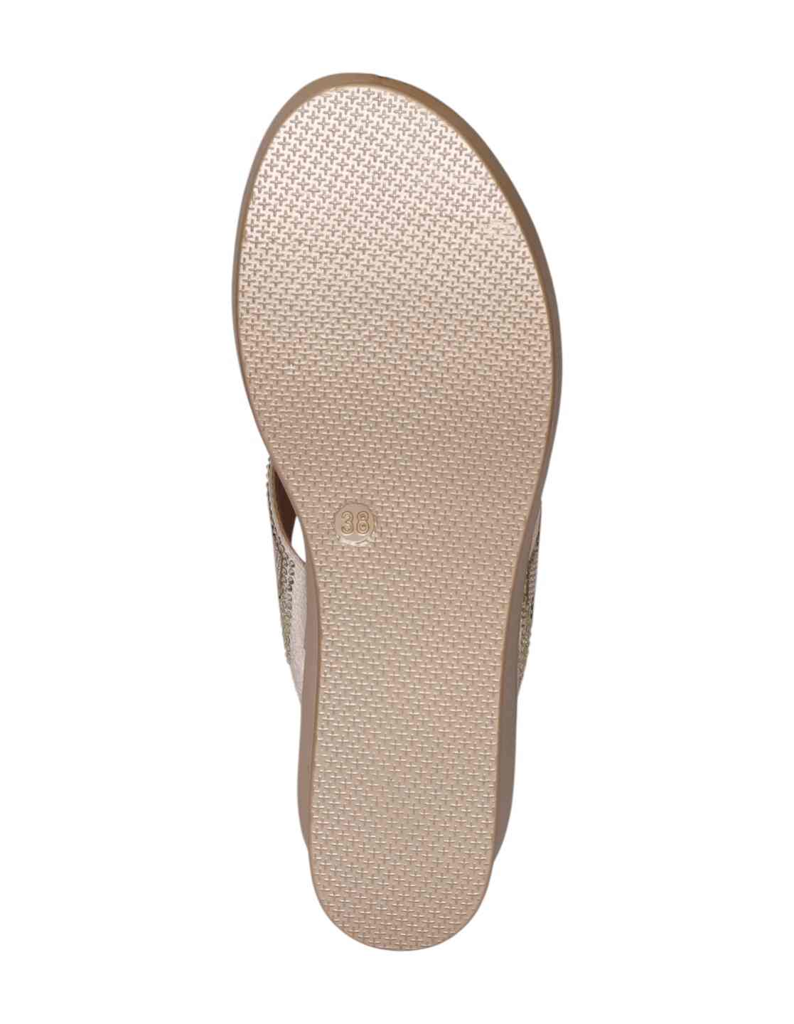 Women Gold Golden Glam Platform Wedge