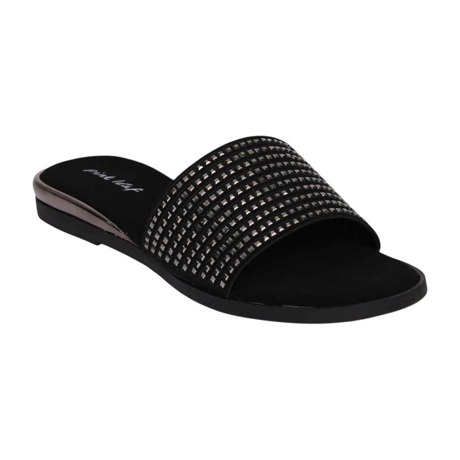 Women Black Celestial Shine Flat