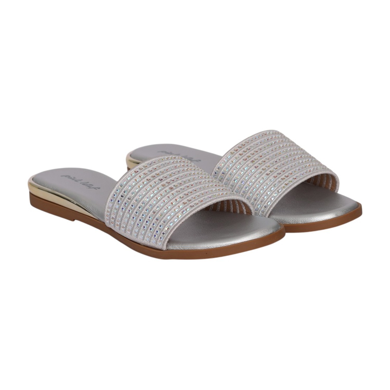 Women Silver Celestial Shine Flat