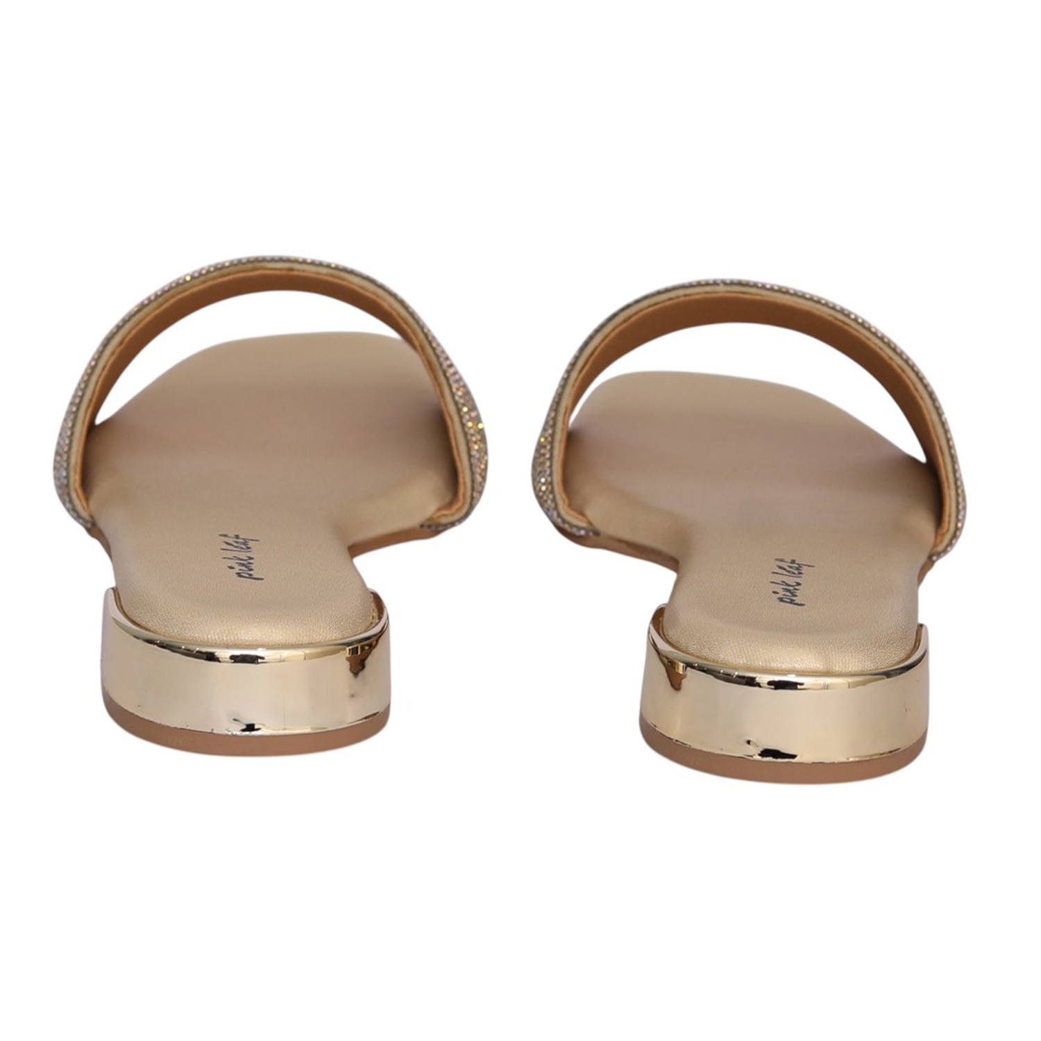 Women Gold Crystal Band Sandal