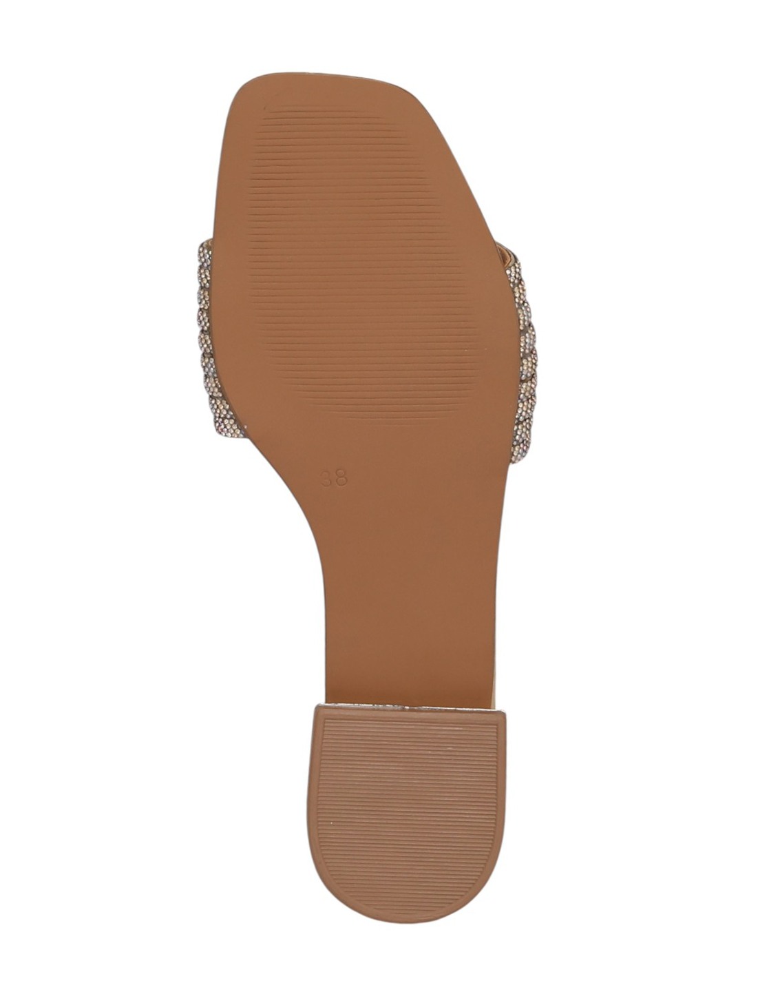 Women Gold Crystal Band Sandal