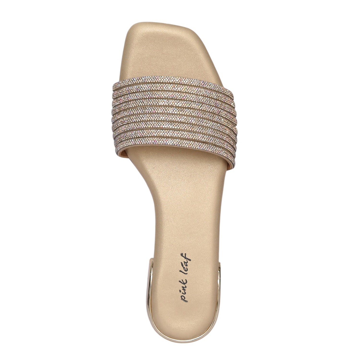 Women Gold Crystal Band Sandal