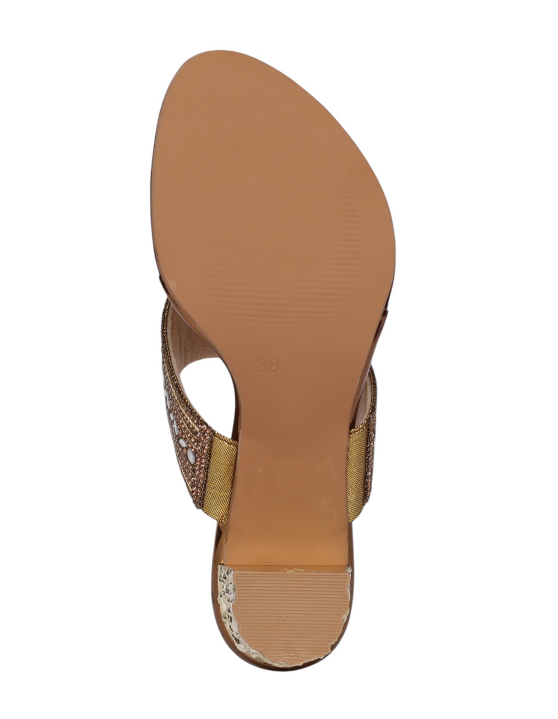 Women Antique Imperial Crystal Toe Post Heel