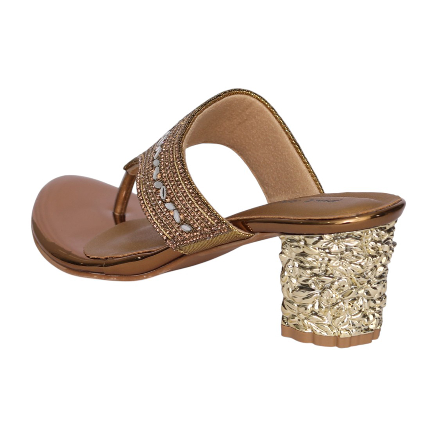 Women Antique Imperial Crystal Toe Post Heel