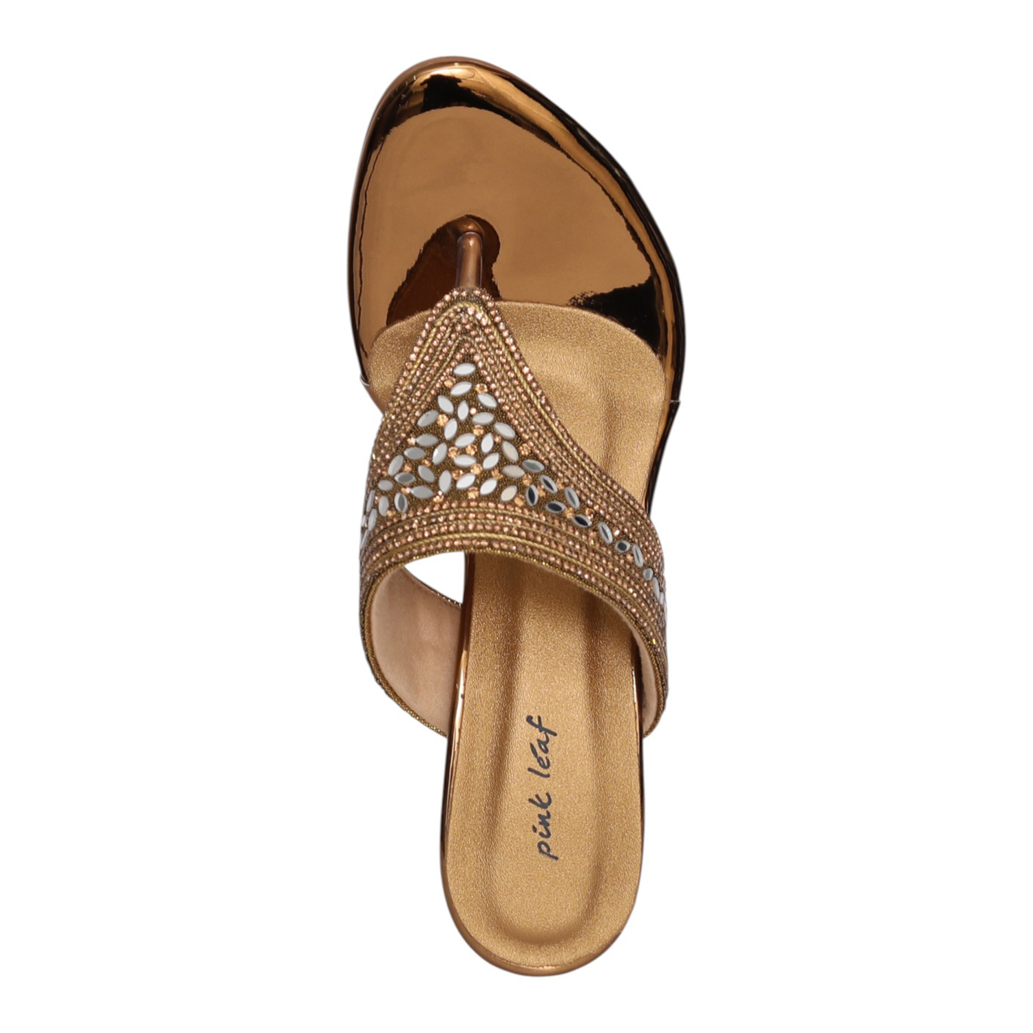 Women Antique Imperial Crystal Toe Post Heel