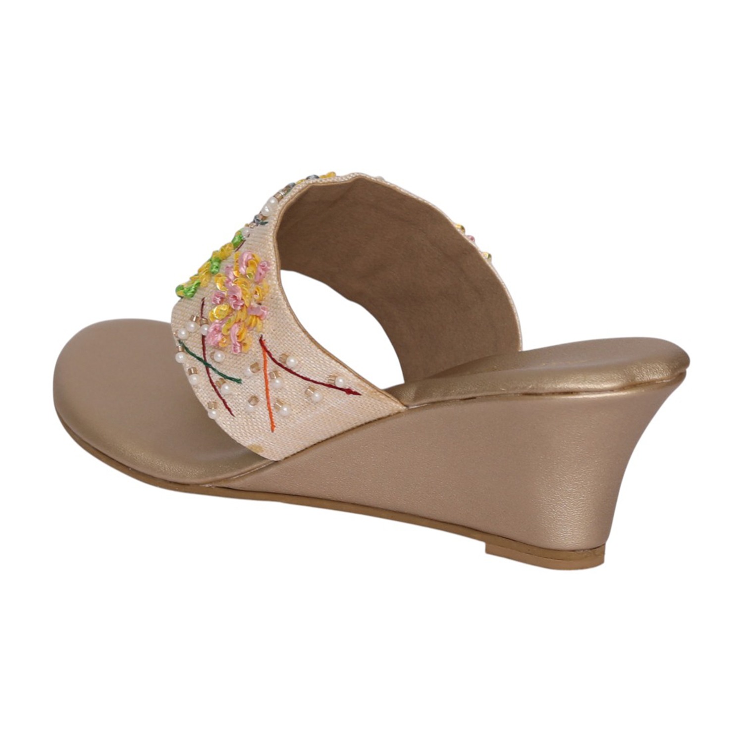 Women Gold Garden Jewel Toe Ring Wedge