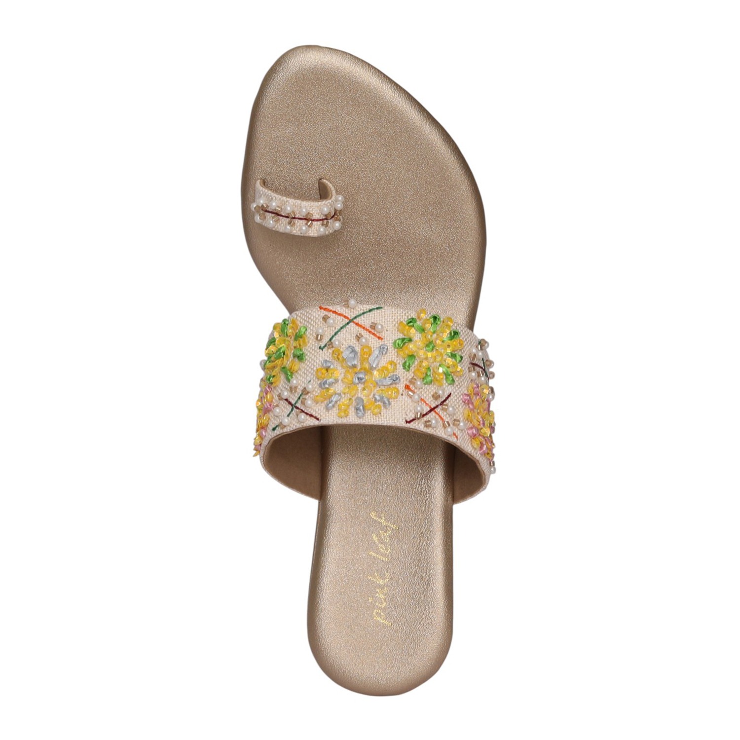 Women Gold Garden Jewel Toe Ring Wedge