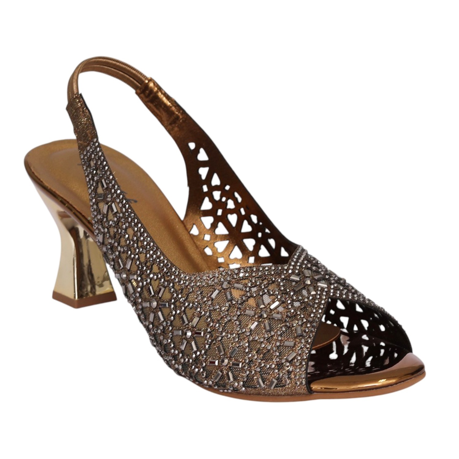 Women Antique Glam Cutout Slingback Heel