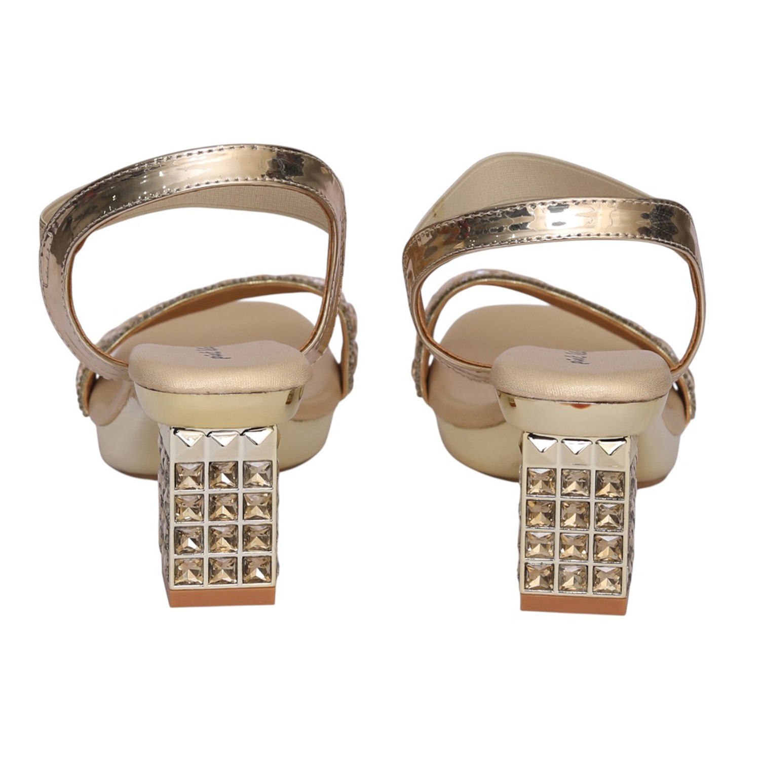 Women Gold Opulence Block Heel