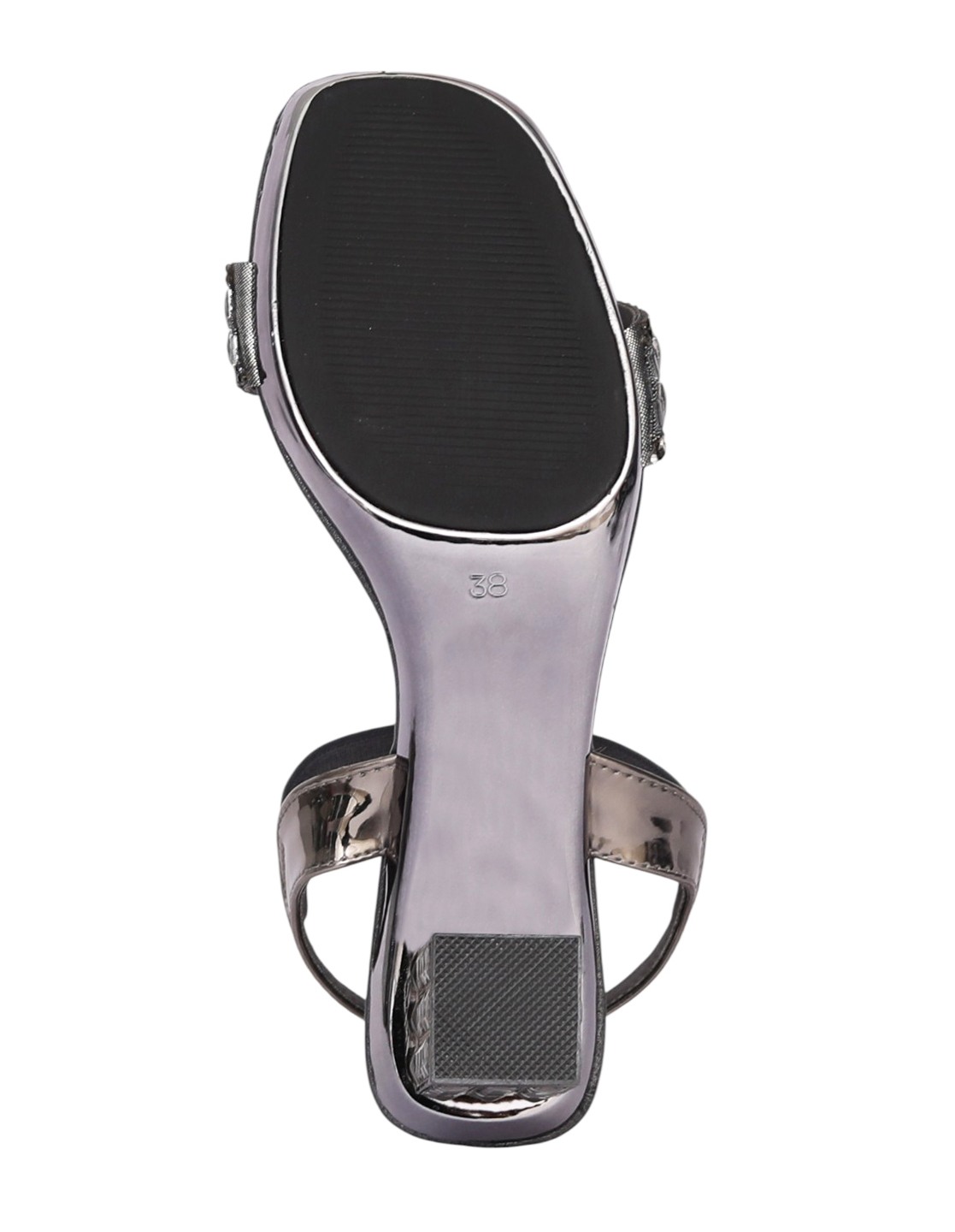 Women Gun Metal Opulence Block Heel