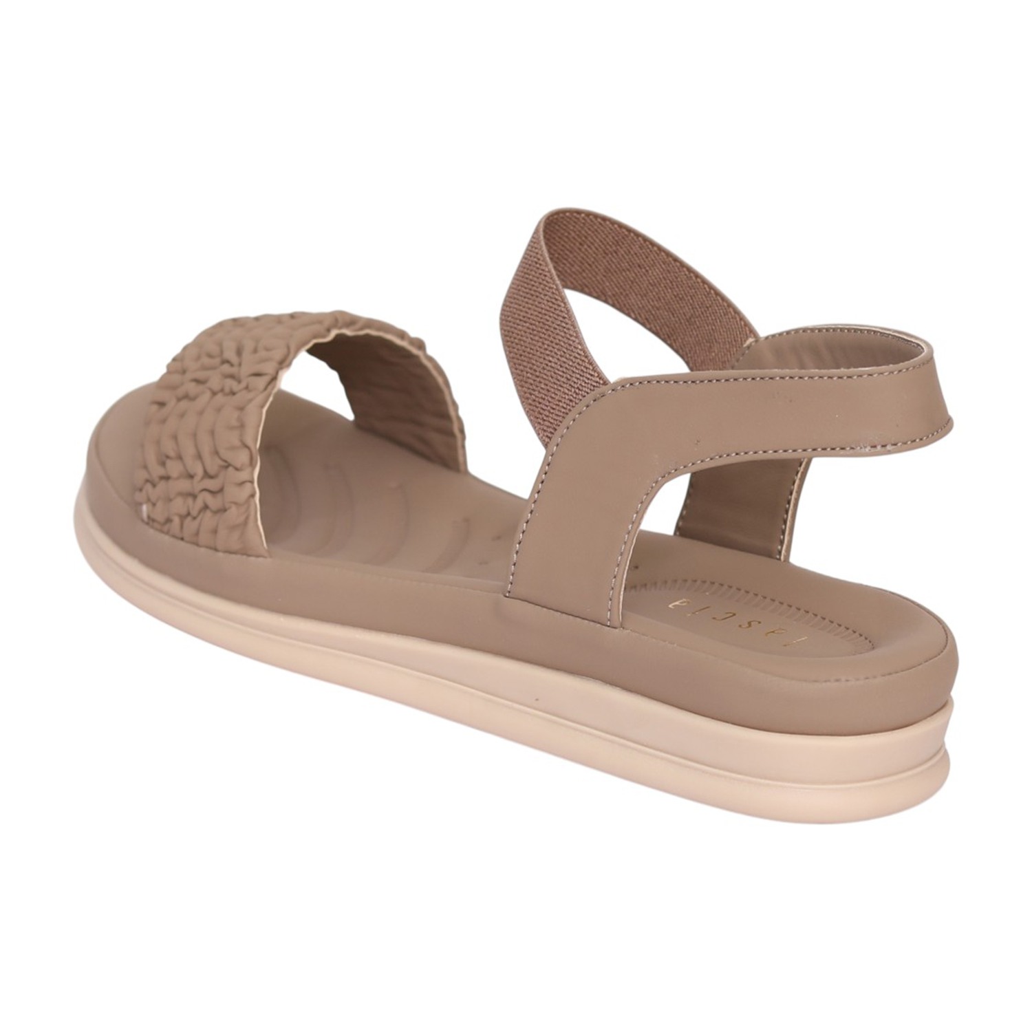 Women Sea Brown Ruffle Strap Sandal