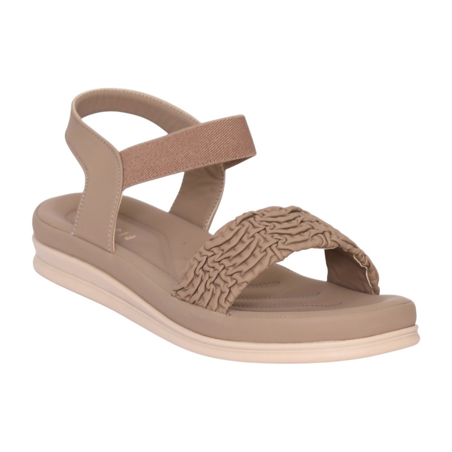 Women Sea Brown Ruffle Strap Sandal