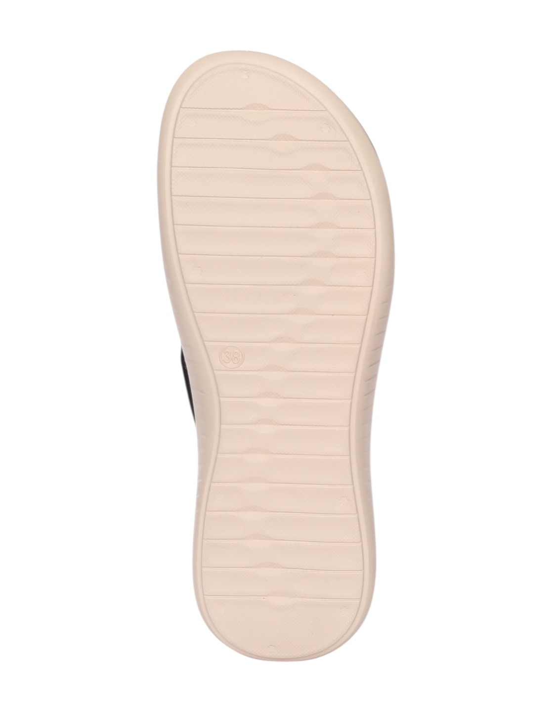 Women Black Decorative Strap Wedge