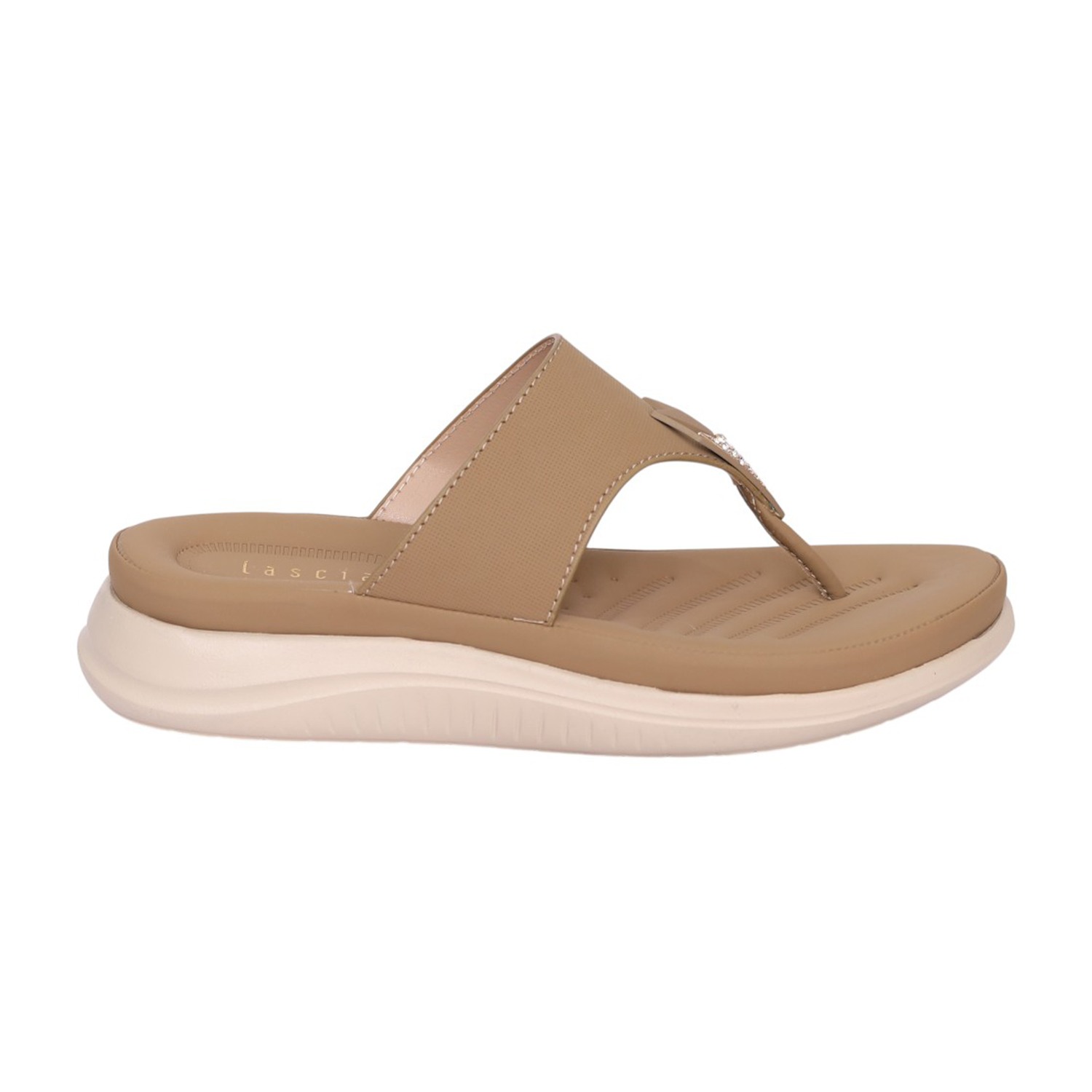 Women Cream Decorative Strap Wedge