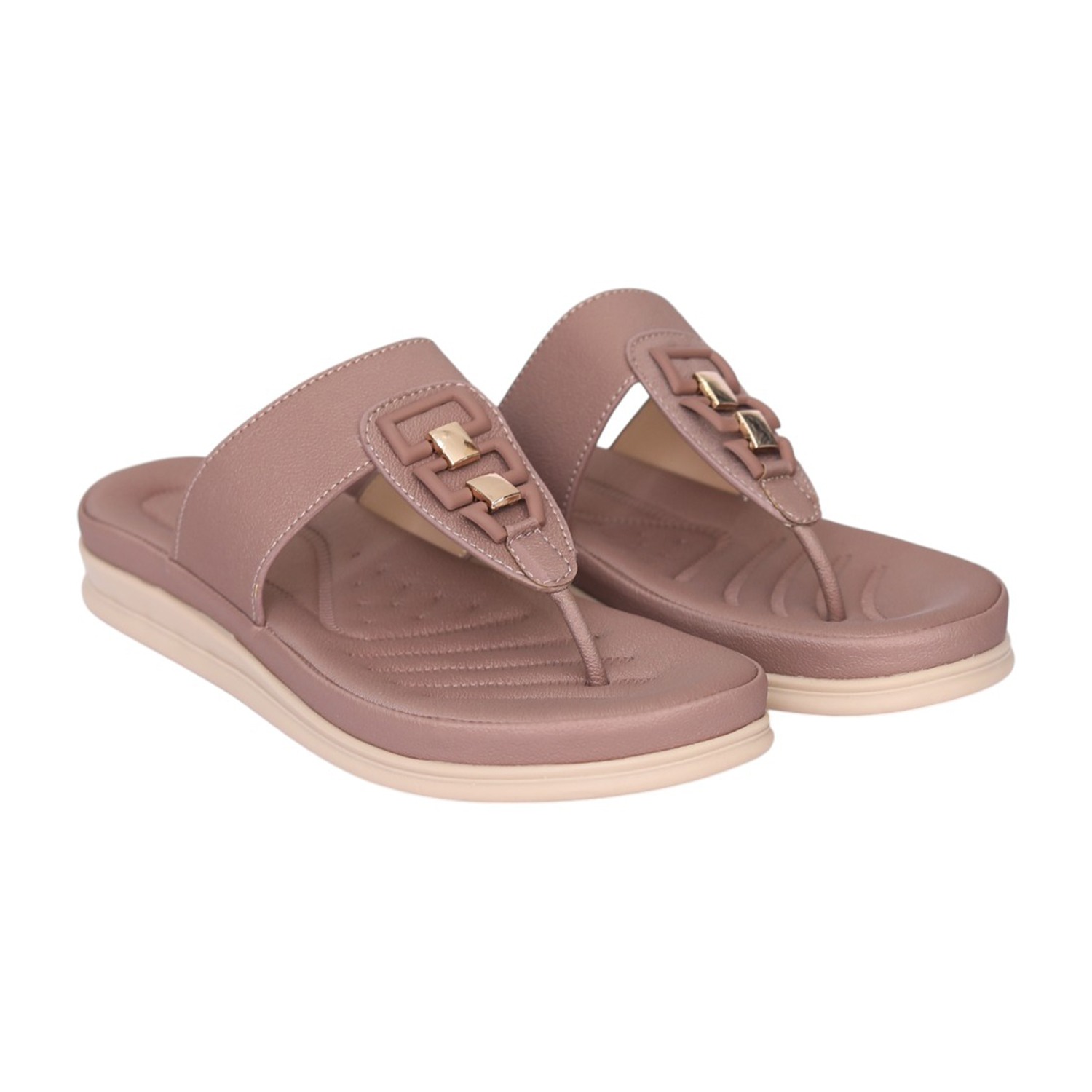 Women Peach Double Accent Thong Sandal