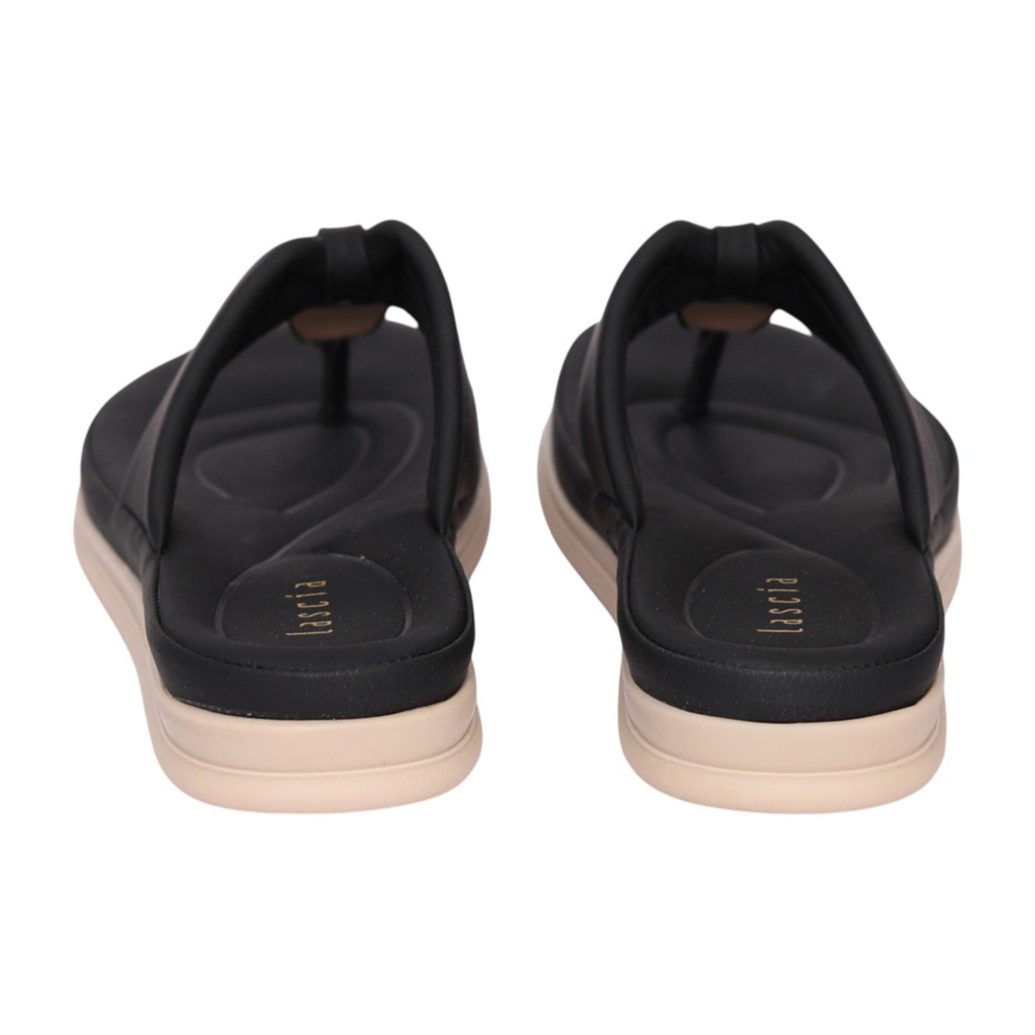 Women Black Oval Accent Comfort Sandal