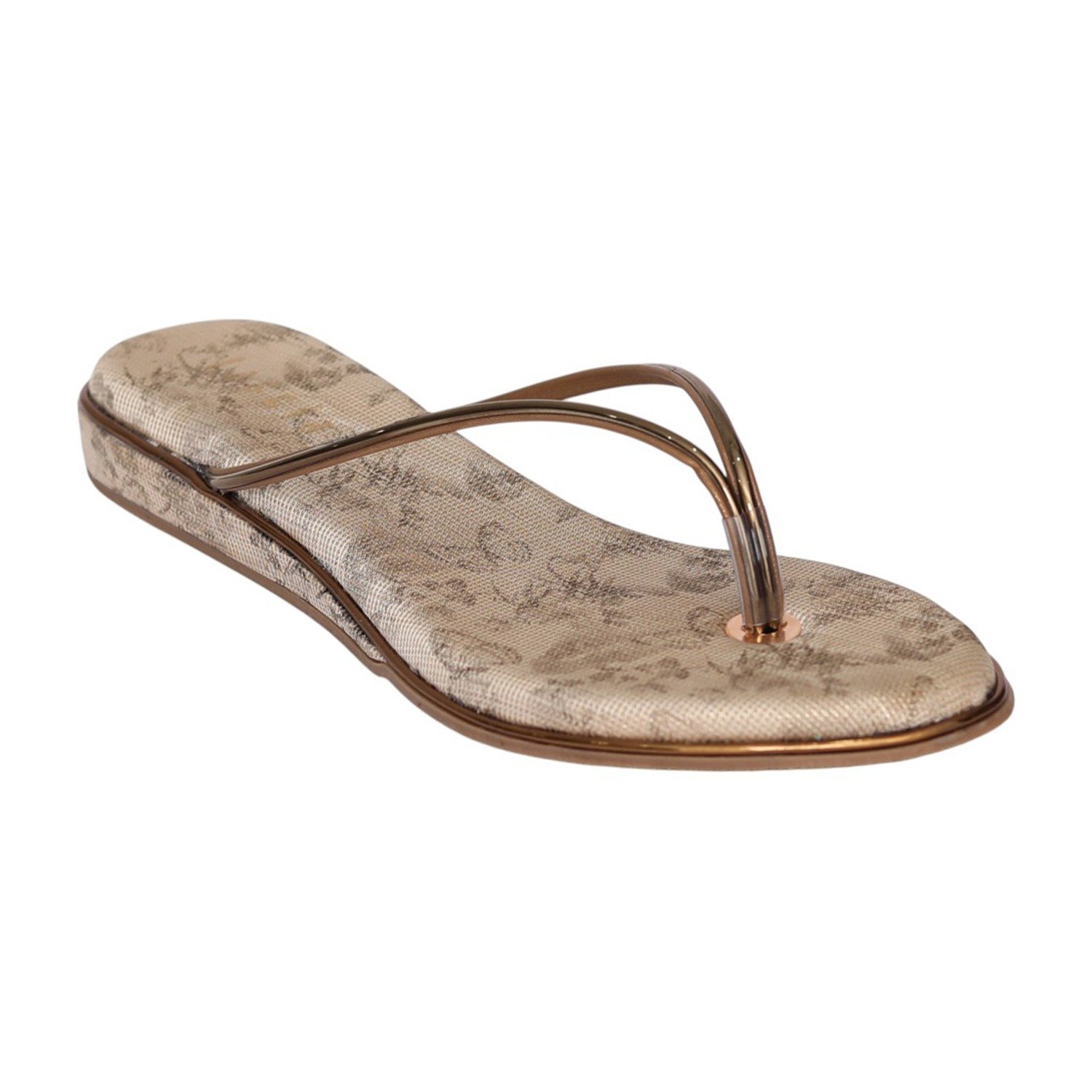 Women Gold Printed Comfort Flip Flop