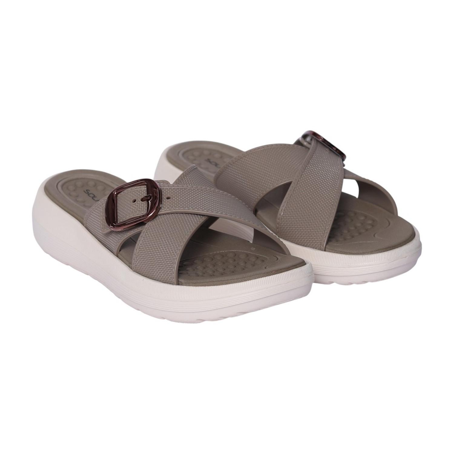 Women Brown Cross-Strap Platform Sandal