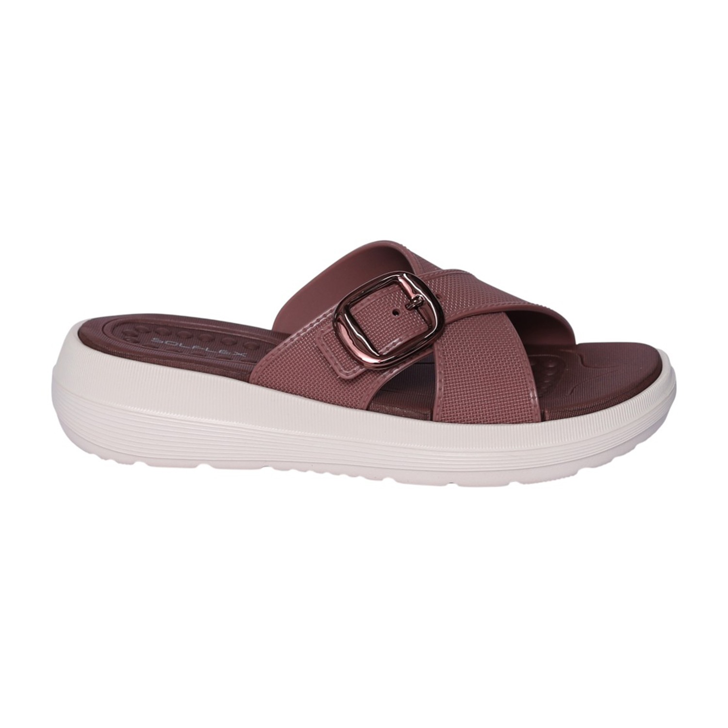 Women Dark Peach Cross-Strap Platform Sandal