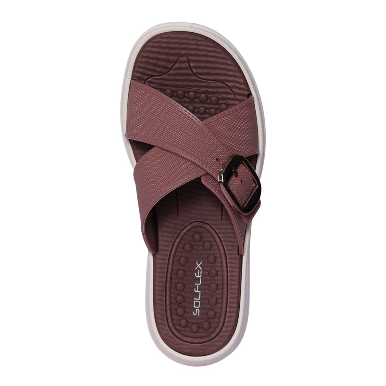 Women Dark Peach Cross-Strap Platform Sandal