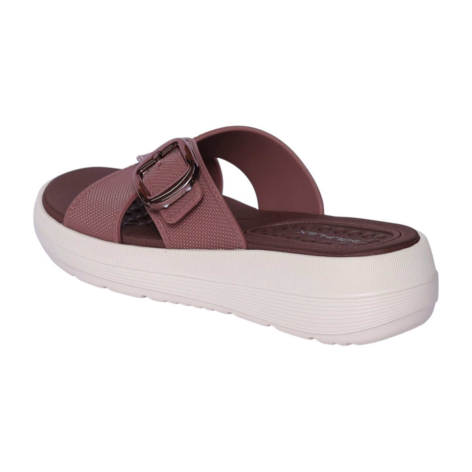 Women Dark Peach Cross-Strap Platform Sandal