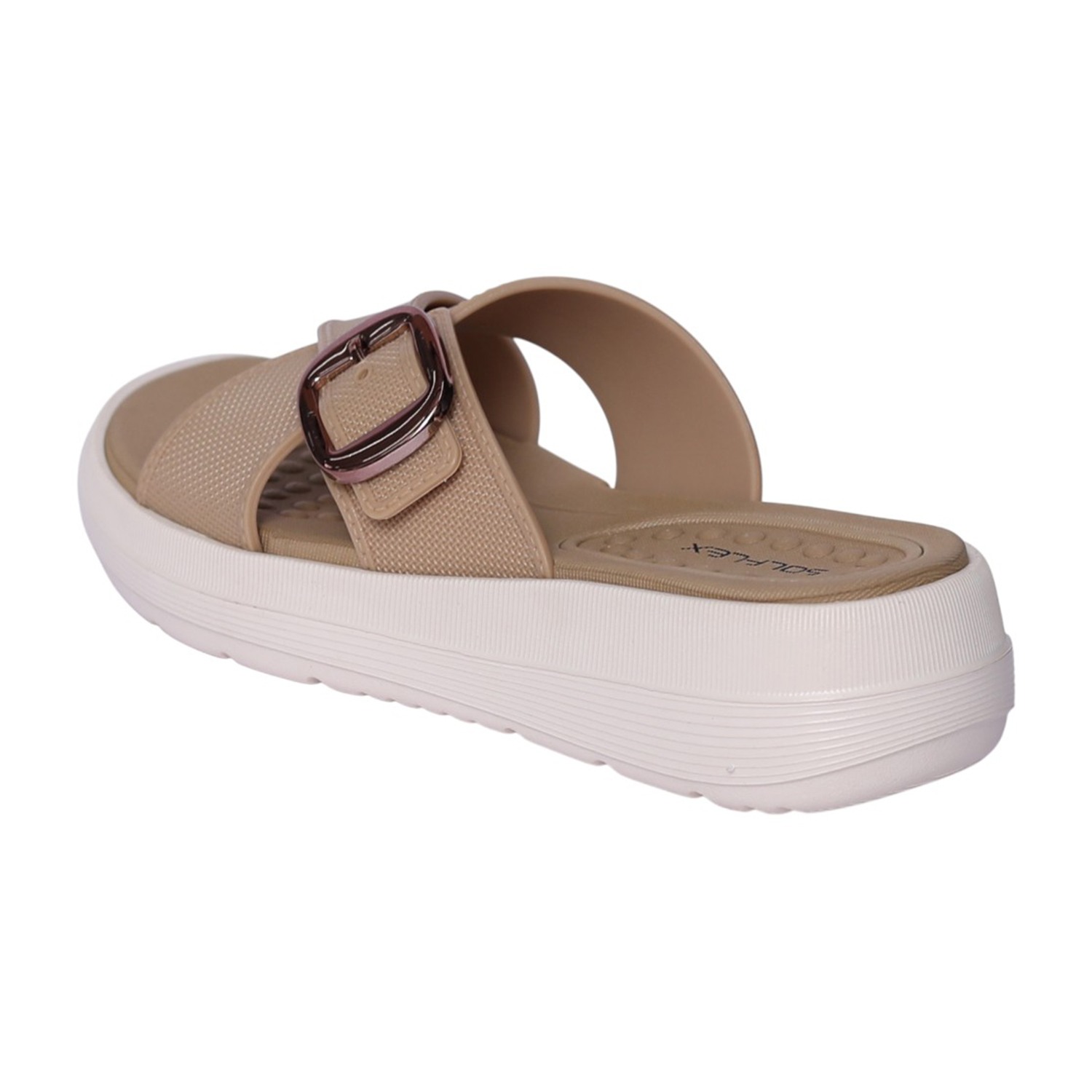 Women Khaki Cross-Strap Platform Sandal