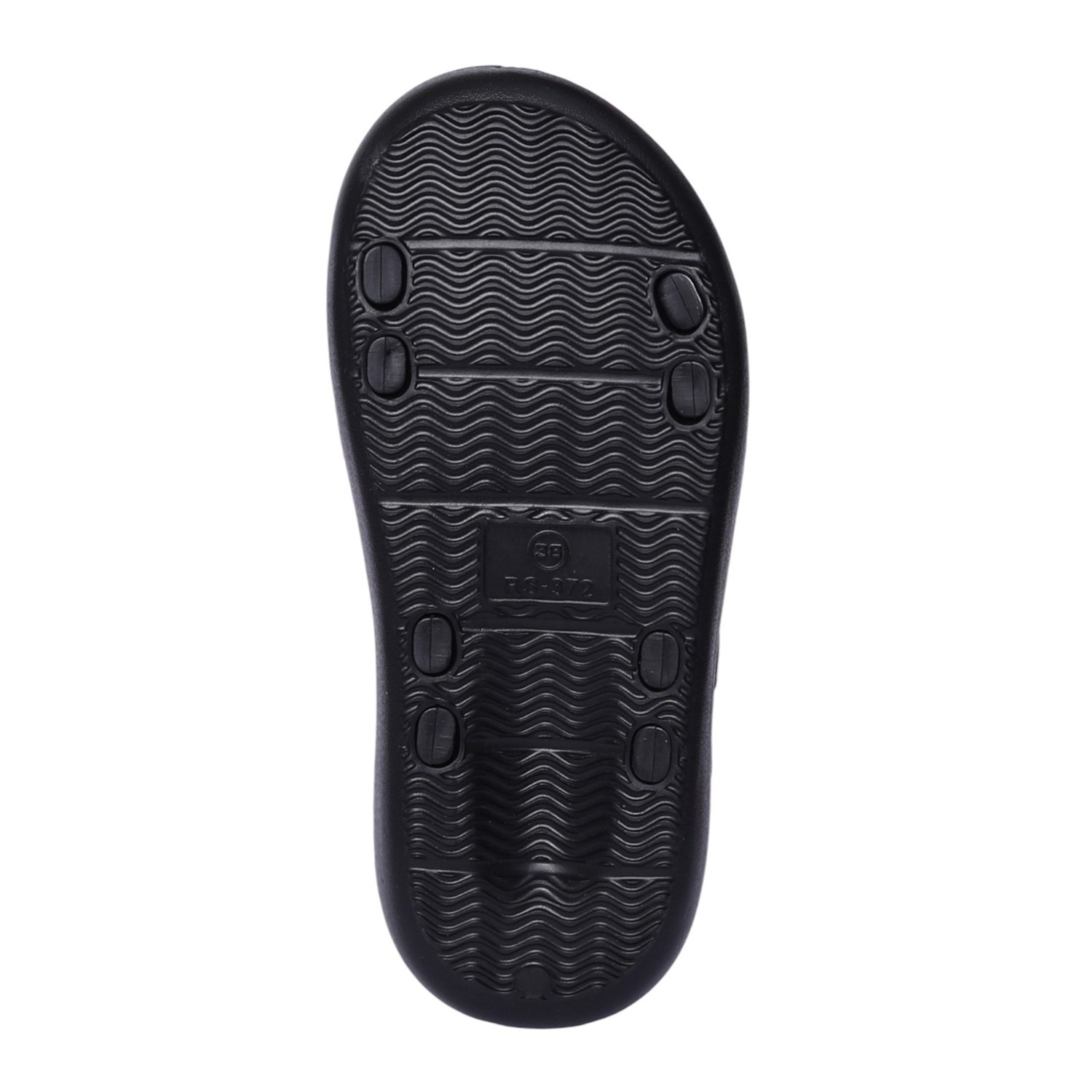 Women Black Floral Print Two-Strap Sandal