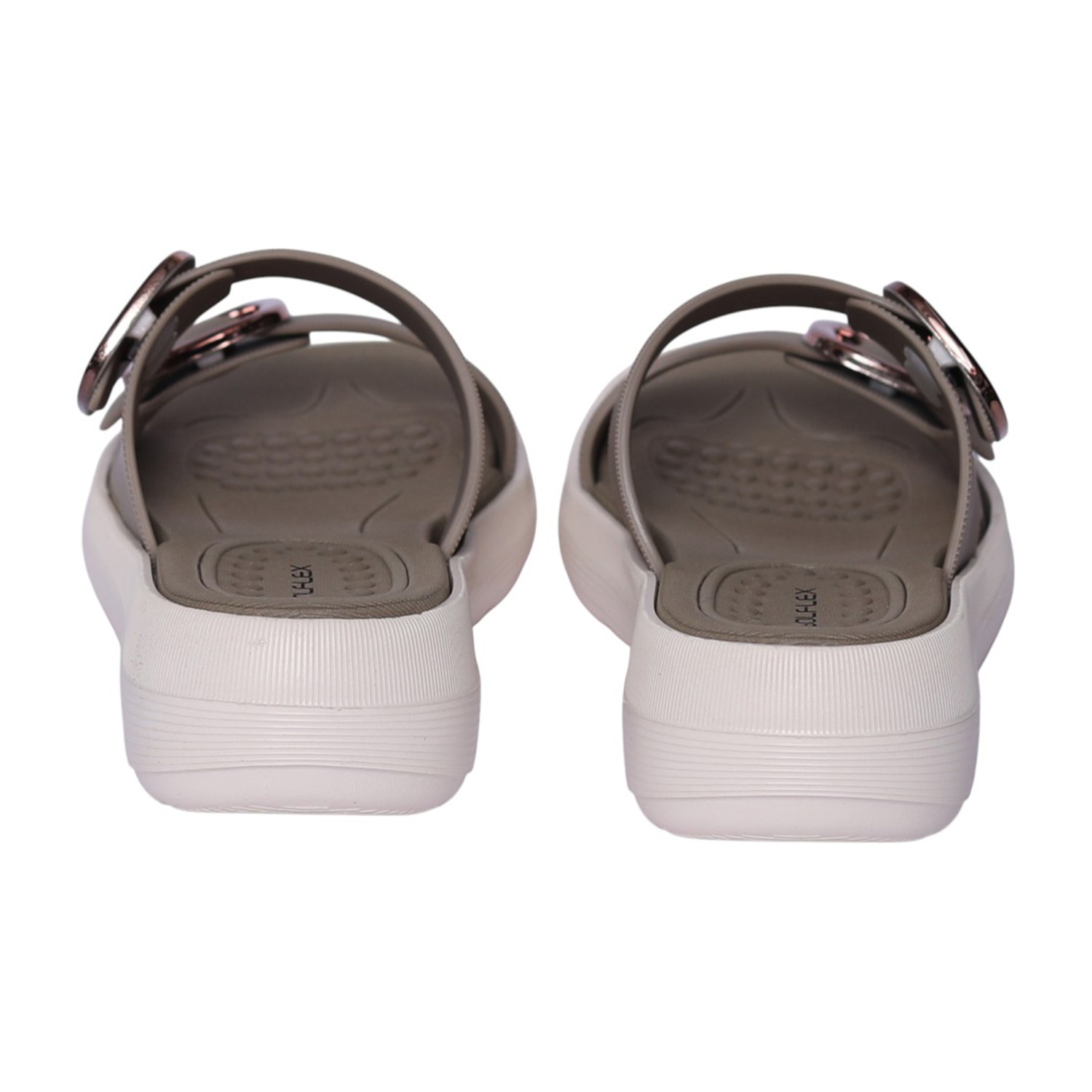 Women Brown Double-Buckle Sandal